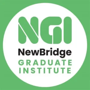 Circular logo for NewBridge Graduate Institute featuring the green 'NGI' acronym and black 'NewBridge' text.