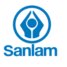 Official Sanlam Group blue logo featuring a stylized figure in a circle above the Sanlam wordmark.