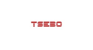 Tsebo Group logo featuring bold, stylized red block lettering on a clean white background.