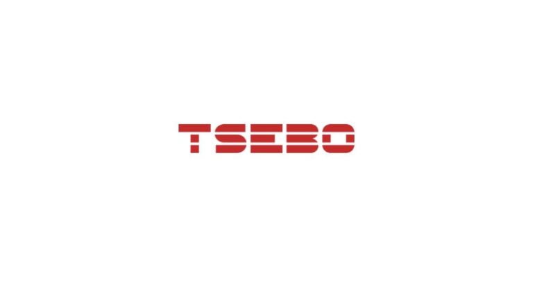 Tsebo Group logo featuring bold, stylized red block lettering on a clean white background.