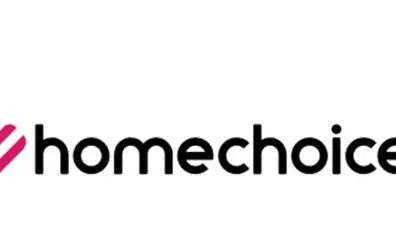 HomeChoice brand logo with a pink checkmark icon.