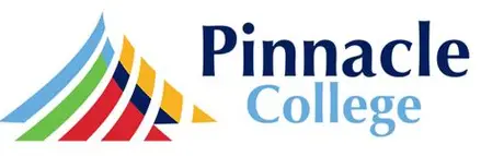 Pinnacle College brand logo featuring a colorful, sail-shaped icon.